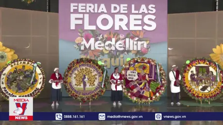 Lễ diễu hành tràn ngập sắc hoa tại Colombia