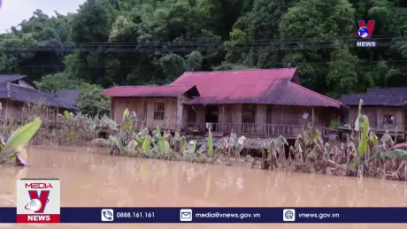 Nước lũ dâng cao khiến gần 30 hộ dân tại Sơn La bị ngập úng
