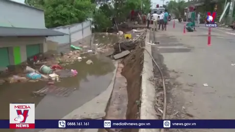 Long An xảy ra 12 điểm sạt lở với chiếu dài gần 2.300m