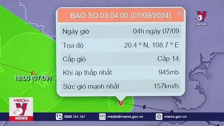 Cập nhật tình hình bão số 3