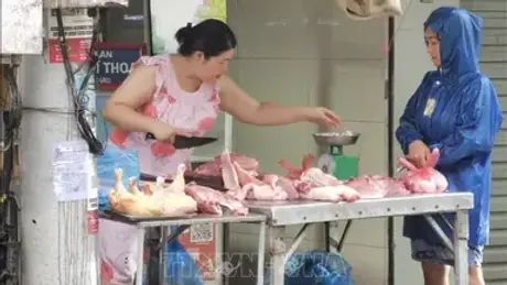 Ảnh hưởng bão số 3: Hà Nội đường phố thưa vắng, người dân tranh thủ đi chợ sớm