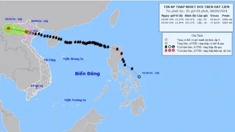 Bão số 3 đã suy yếu thành áp thấp nhiệt đới, nhiều nơi mưa lớn