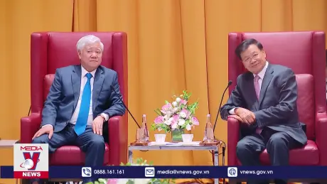 Tổng Bí thư, Chủ tịch nước Lào tiếp đoàn Ủy bạn Trung ương mặt trận Tổ quốc Việt Nam