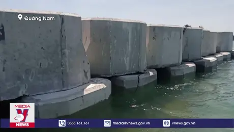 Hoàn thành tuyến đê ngầm chống sạt lở bờ biển Hội An