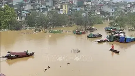 Lệnh báo động lũ trên sông Hồng lúc 10 giờ 20 phút ngày 11/9