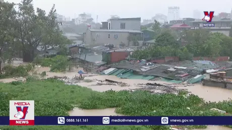 Hà Nội mưa to, sông Hồng lên nhanh