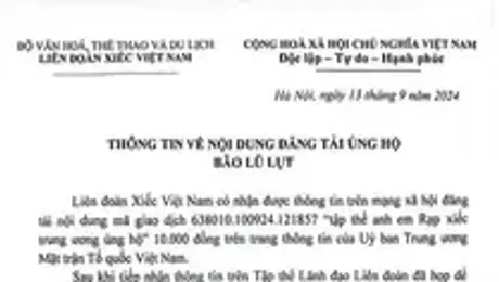 Liên đoàn Xiếc Việt Nam lên tiếng về thông tin chuyển khoản 10.000 đồng ủng hộ bà con vùng lũ