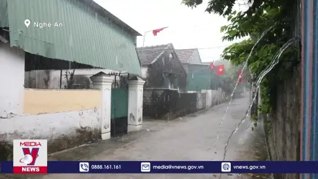 Mưa lớn gây ngập úng cục bộ tại Diễn Châu, Nghệ An