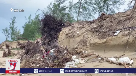 Sạt lở nghiêm trọng bờ biển Xuân Hội, Hà Tĩnh