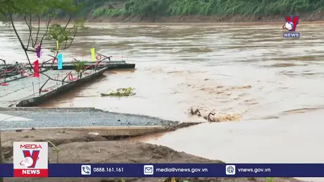 Tạm đóng cầu phao Phong Châu do nước sông Hồng lên cao