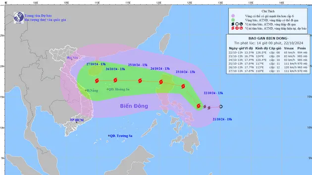 Bão Trà Mi di chuyển nhanh, tiếp tục tăng cấp