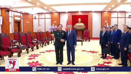 Tổng Bí thư, Bí thư Quân ủy Trung ương Tô Lâm tiếp Phó Chủ tịch Quân ủy Trung ương Trung Quốc