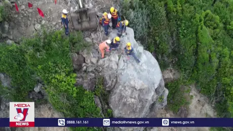 Khánh Hòa hoàn thành việc xử lý khối đá nguy hiểm trên đèo Cù Hin