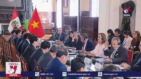 Chủ tịch nước Lương Cường hội đàm với Tổng thống Peru