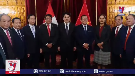 Chủ tịch nước Lương Cường hội kiến Chủ tịch Quốc hội Peru