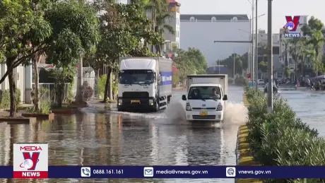 Triều cường tiếp tục gây ngập lụt một số nơi ở Quảng Ninh