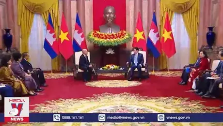 Chủ tịch nước Lương Cường hội kiến Quốc vương Campuchia