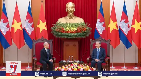 Tổng Bí thư Tô Lâm hội kiến Quốc vương Campuchia