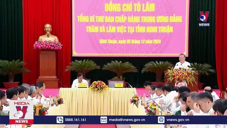 Tổng Bí thư Tô Lâm làm việc với tỉnh Ninh Thuận