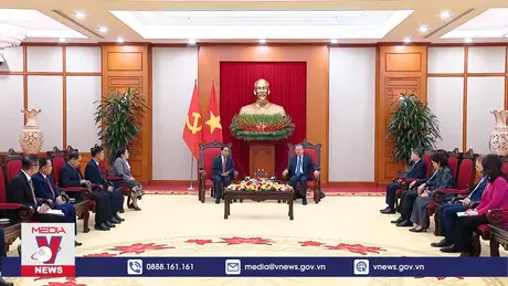 Tổng Bí thư tiếp Thường trực Ban Bí thư, Phó Chủ tịch nước Lào