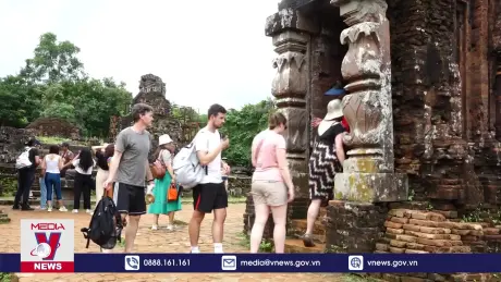 Khách tham quan Di sản Văn hóa thế giới Mỹ Sơn bằng đỉnh cao trước đại dịch COVID-19