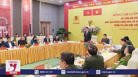 Chủ tịch nước Lương Cường thăm và làm việc với Bộ Công an