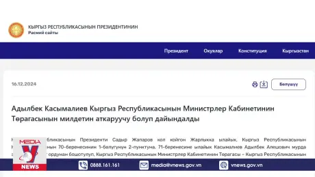 Tổng thống Kyrgyzstan bãi nhiệm thủ tướng