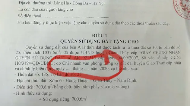 Thông tin phản hồi vụ “Xây nhà, nộp thuế đất gần 40 năm bất ngờ phát hiện mình tay trắng” ở Nam Định