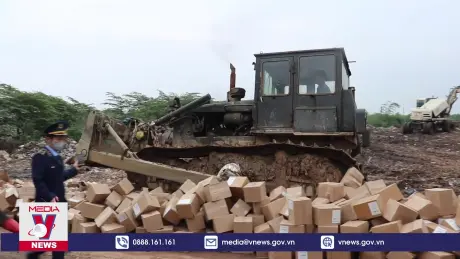 Quảng Trị tiêu huỷ hàng hóa không rõ nguồn gốc