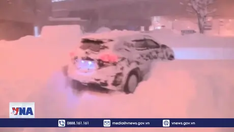 Miền Bắc Nhật Bản chìm trong tuyết trắng sau 2 tuần