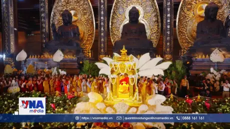 Cung rước, tôn trí xá lợi Đức Phật Thích Ca Mâu Ni tại chùa Tam Chúc