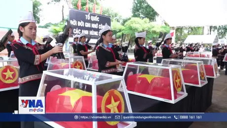 Truy điệu, an táng 23 hài cốt liệt sĩ Việt Nam hy sinh tại Campuchia