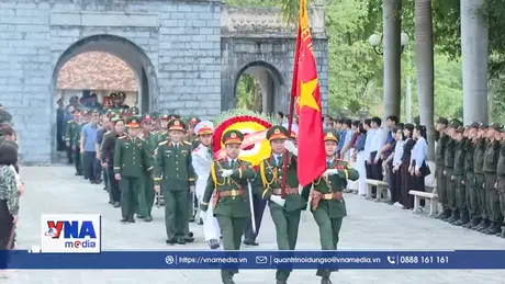 Truy điệu, an táng hài cốt liệt sĩ Việt Nam hy sinh tại Lào