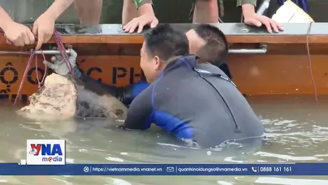 Trục vớt 244 vật liệu nổ từ lòng sông Đà