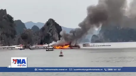 Cháy tàu biển cao tốc tại Vân Đồn, Quảng Ninh