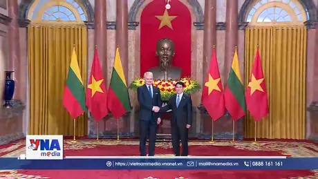 Chủ tịch nước Lương Cường chủ trì lễ đón chính thức Tổng thống Litva