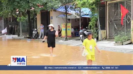 Mưa to gây ngập lụt cục bộ một số tuyến đường ở Yên Bái