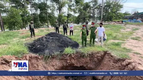 Phá vụ án đổ, chôn, lấp chất thải công nghiệp đặc biệt lớn