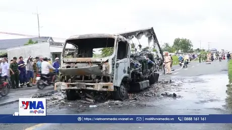 Tai nạn khiến hai người tử vong, phương tiện bốc cháy dữ dội