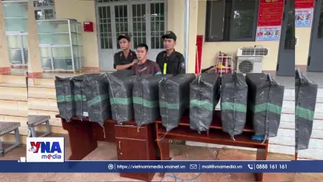 Bắt giữ xe bán tải chở hơn 200kg pháo trên quốc lộ