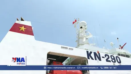 Tàu Kiểm ngư KN 290 sẵn sàng tham gia diễu binh trên biển