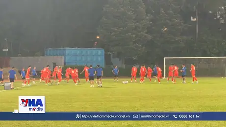 Tuyển U23 Việt Nam sẵn sàng bước vào trận đấu gặp đội tuyển U23 Lào