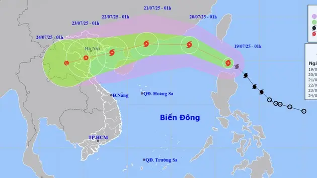 Bão WIPHA đi vào Biển Đông và trở thành bão số 3 trong năm 2025