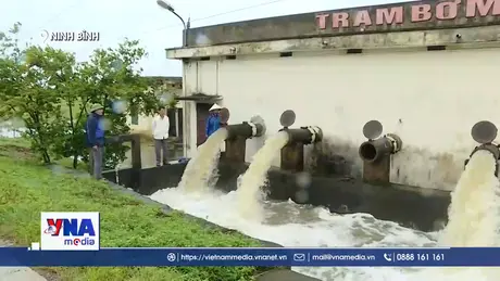 Ninh Bình khẩn trương vận hành công trình thủy lợi để tiêu nước