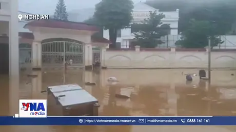 Nước lũ tại Nghệ An dâng cao, nhiều nơi vượt mốc lịch sử