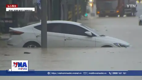 Hơn 2.500 người phải sơ tán do mưa lớn ở Hàn Quốc
