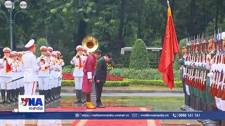 Chủ tịch nước Lương Cường chủ trì lễ đón cấp Nhà nước Quốc vương Bhutan
