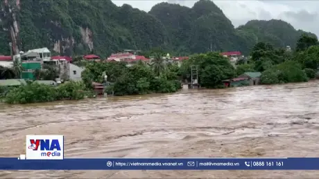 Nước sông Mã dâng cao gây ngập lụt ở Thanh Hóa