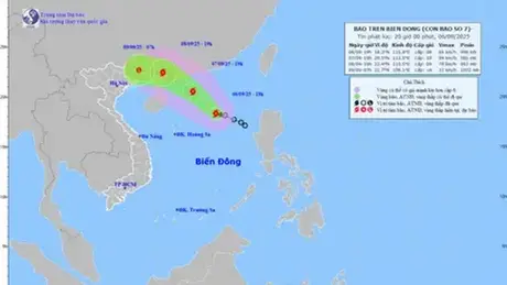 Thời tiết ngày 7/9: Bão số 7 di chuyển hướng vào Quảng Đông (Trung Quốc), Bắc Biển Đông biển động rất mạnh