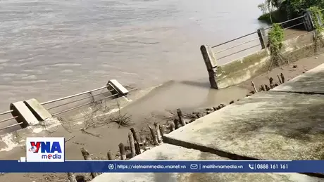 Vĩnh Long công bố tình huống khẩn cấp sạt lở bờ kè sông Giao Hòa